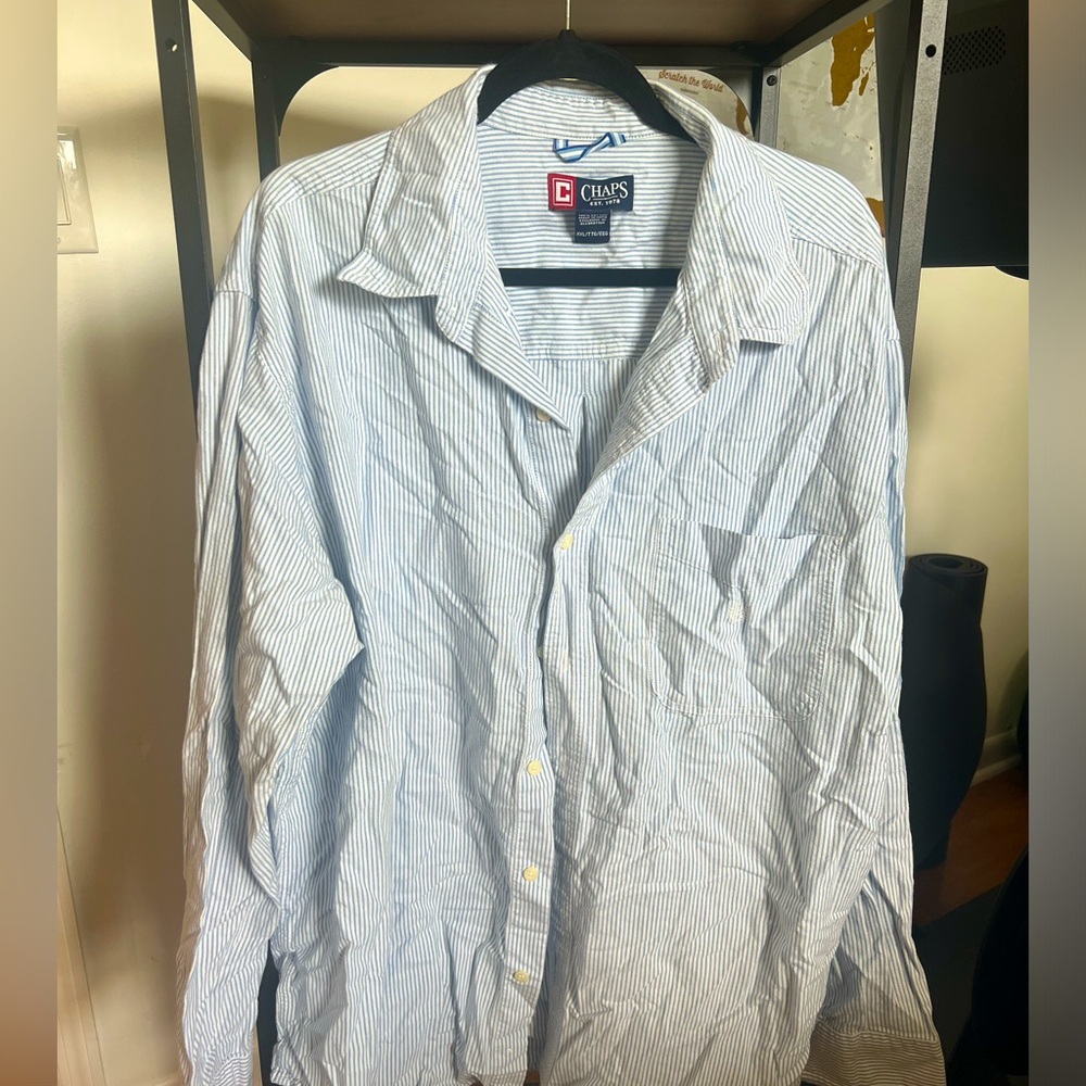 Chaps button up shirt light blue
